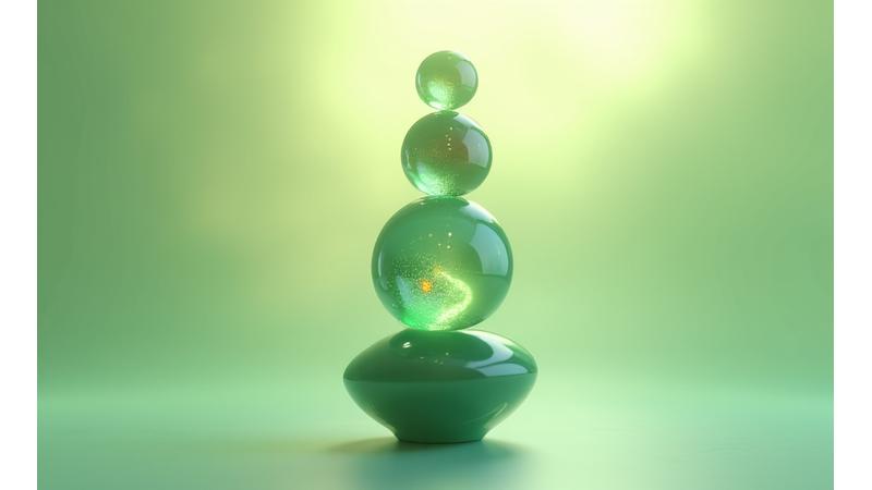 Abstract representation of balanced hormones, perhaps with interlocking gears or flowing elements.