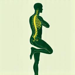 Illustration of a person with strong bones and muscles, showing flexibility