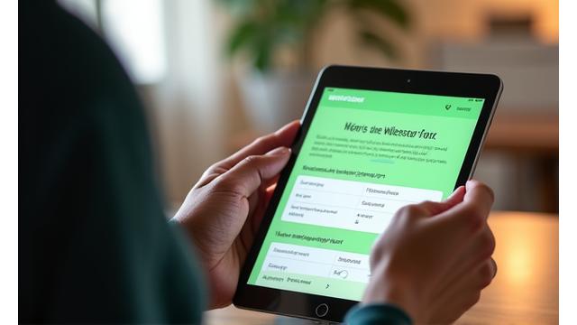 Person filling out a digital wellness assessment form on a tablet